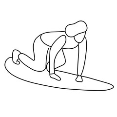 Woman Surfing With Surfboard