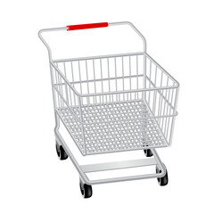 empty shopping cart on transparent background