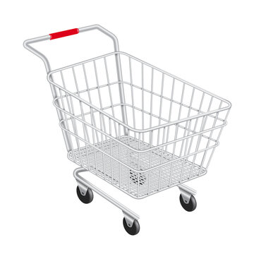 empty shopping cart on transparent background