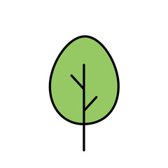 Flat tree icon. Cartoon tree. Vector. illustration.