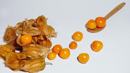 Cape gooseberry fruit on white background