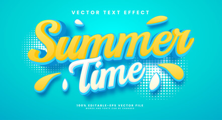 Summer time editable text style effect. Vector text effect, with summer season event. - obrazy, fototapety, plakaty