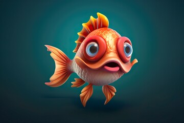 Dessin d'un poisson fun. Ai générative