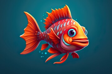 Dessin d'un poisson fun. Ai générative