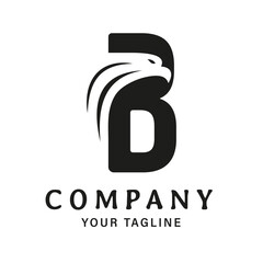 Initial letter B Eagle head logo design inspiration, icon, symbol, retro vintage template