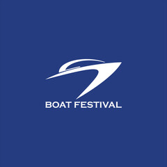 Boat logo design template vector illustration isolated on dark background