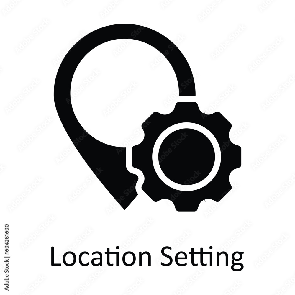 Poster location setting vector solid icon design illustration. location and map symbol on white background 