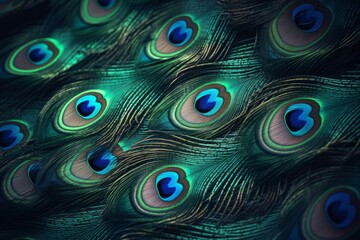 Leather colorful peacock. Generate Ai