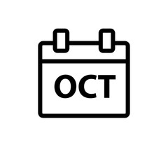 Oct Month Calendar Icon illustration sign design style on white background..eps
