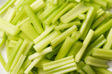 Required side dishes for celery fried powder on simple background