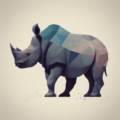 rhino on white