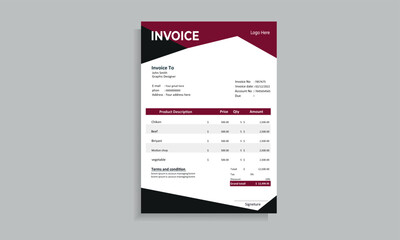 modern invoice design template for business presentation