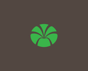 Abstract flower logo template. Minimalistic beauty salon hotel logotype. Spa greenhouse symbol. Vector illustration.