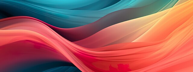 Abstract Turquoise and Coral Web Banner, Gradient Background with a Grainy Texture Effect, wide banner size