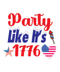 4th-of-July typography text vector