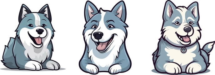 Cute husky dog illustration © danter