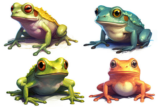 Frogs created with Generative AI technology