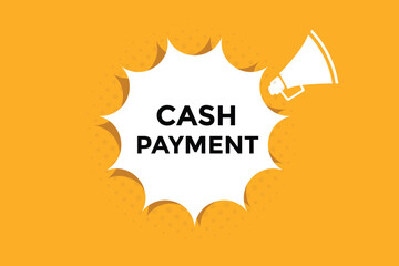 Fototapeta na wymiar Cash payment button web banner templates. Vector Illustration 