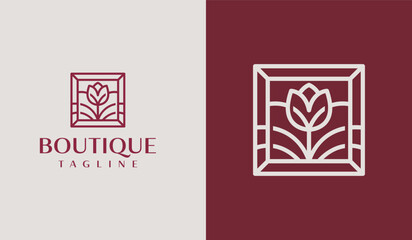 Rose Leaf Flower Plant Logo. Universal creative premium symbol. Vector sign icon logo template. Vector illustration