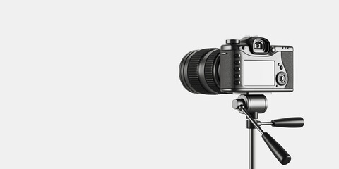 Professional photo, video camera on a stand. Mockup display © ImageFlow