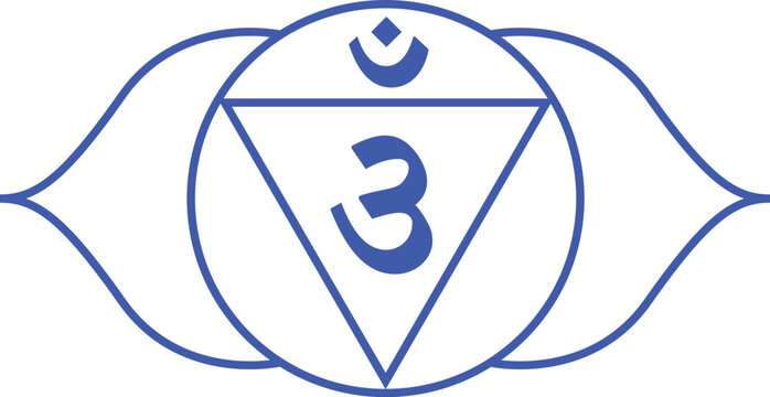 3rd eye chakra Ajna chakra icon yoga zen symbol blue minimal simple intuitive
