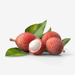Lychee fruit isolated image on white background