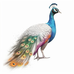 Fototapeta premium Peacock isolated on white background