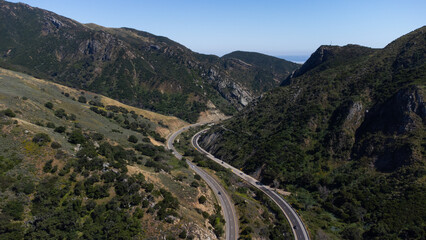 Fototapeta na wymiar Highway 1 at Gaviota Pass, Santa Barbara County