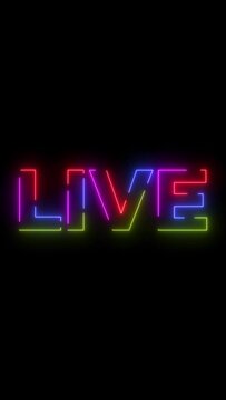 Live colored text. Laser vintage effect. Infinite loopable 4K animation