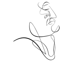 Serene Reflections: Minimalist Woman Face Contemplating Deep Thoughts