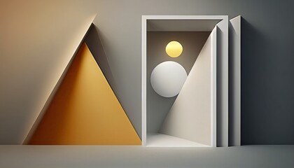 geometry yellow and gray triangles futuristic geometry stylish minimal frat ray abstract modern ai generated illustration