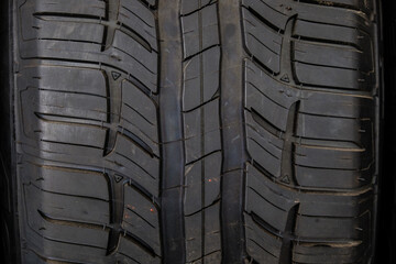 New car tire background with texture transport industry