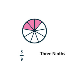 Fraction icon vector logo design template