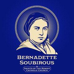 Catholic Saints. Bernadette Soubirous (1844-1879) was the firstborn daughter of a miller from Lourdes, in the department of Hautes-Pyrenees in France. - obrazy, fototapety, plakaty