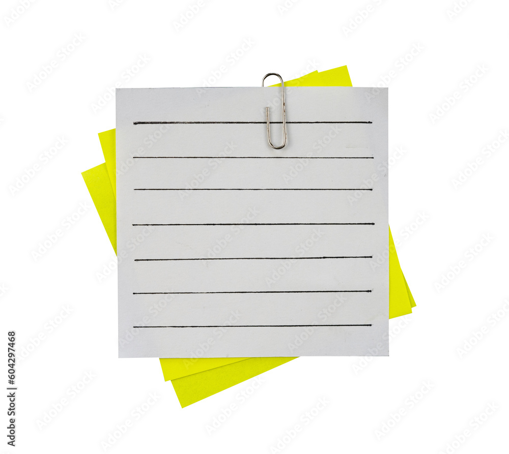 Poster stack of note paper with clip