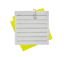 Stack of note paper with clip
