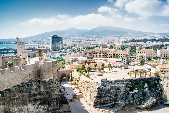 MELILLA, SPAIN - MARCH 26: View of Melilla city on March 26, 2013 in Melilla, Spain.The city has a population of 81,188 inhabitants and it is the bordering region of Rif (Morocco).