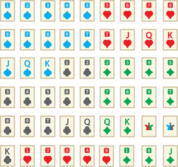 poker cards icon collection