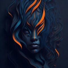 Abstract girl face background