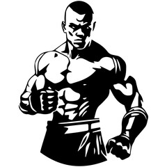 Boxer in vector design , isolated on white