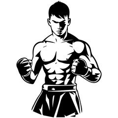 Fototapeta premium Boxer in vector design , isolated on white