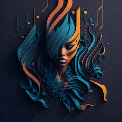 Abstract girl face background