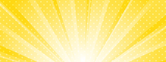 ポップでかわいい集中線・サンバースト　ドット　水玉