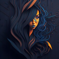 Abstract girl face background