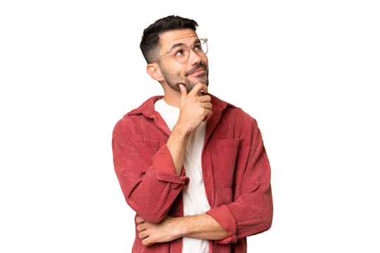 Young handsome caucasian man over isolated chroma key background having doubts - Powered by Adobe