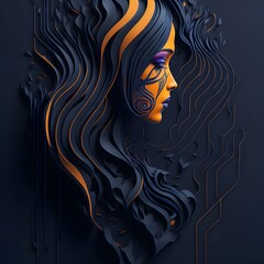 Abstract girl face background