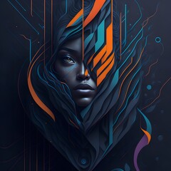 Abstract girl face background