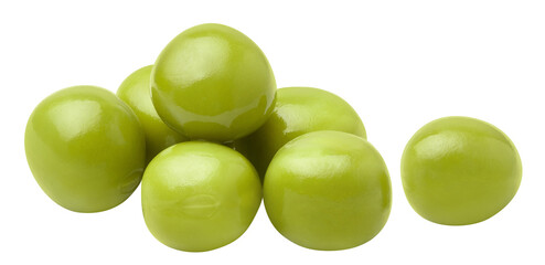 Delicious green peas cut out
