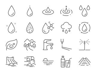 Water icon set. It included Liquid, Moister, Water Tap, and more icons. Editable Stroke.
- 604303616