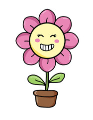  pink flower smile 